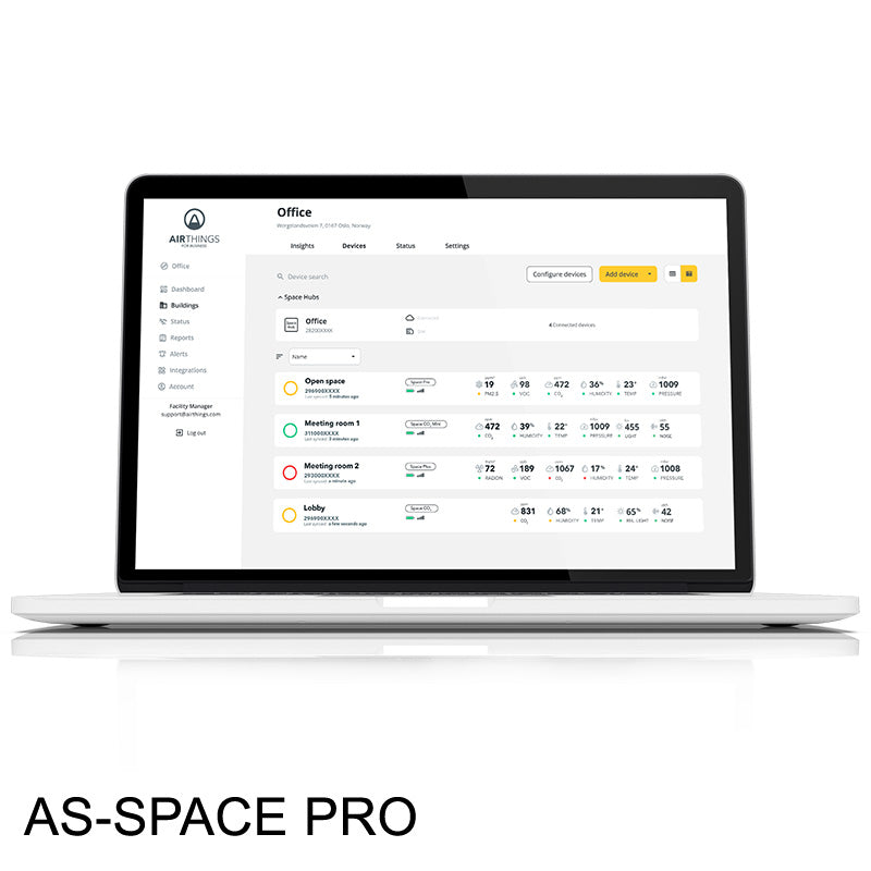 Space Pro: Smart CO2, VOC, Temperature, Humidity Monitor for Commercial Buildings