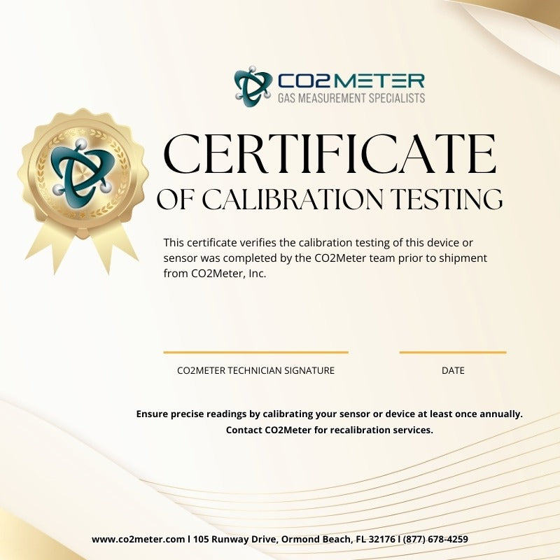 CM-1000 Multi Gas Sampling Data Logger Calibration Service and Certificate