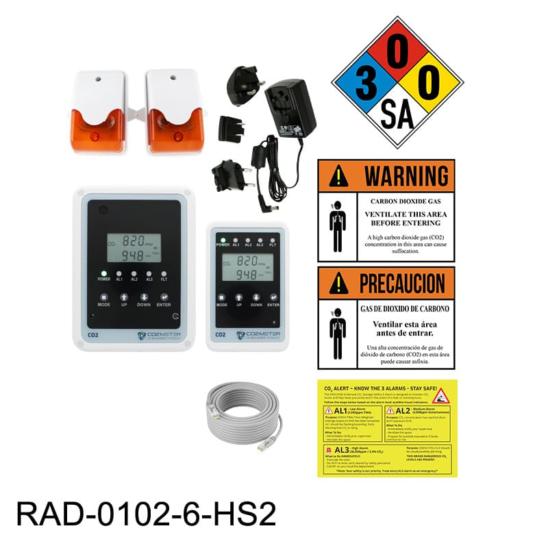 Remote Carbon Dioxide CO2 Storage Safety 3 Alarm