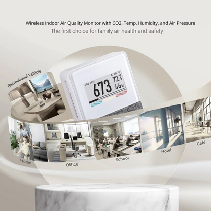 Wireless Indoor Air Quality Monitor with CO2, Temperature and Humidity