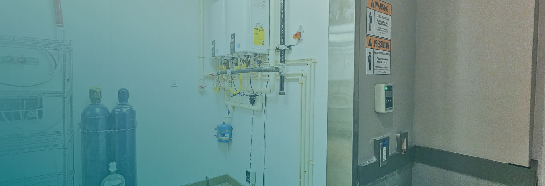 Remote co2 storage safety 3 alarm and hornstrobes in restaurant