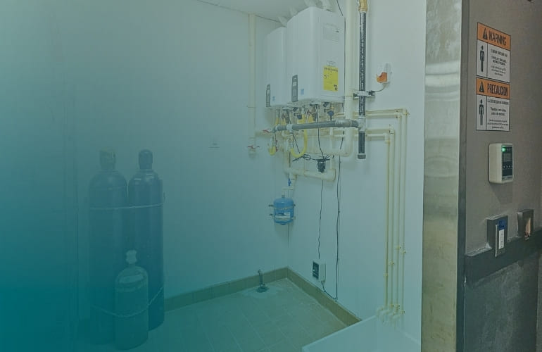 Remote co2 storage safety 3 alarm and hornstrobes in restaurant