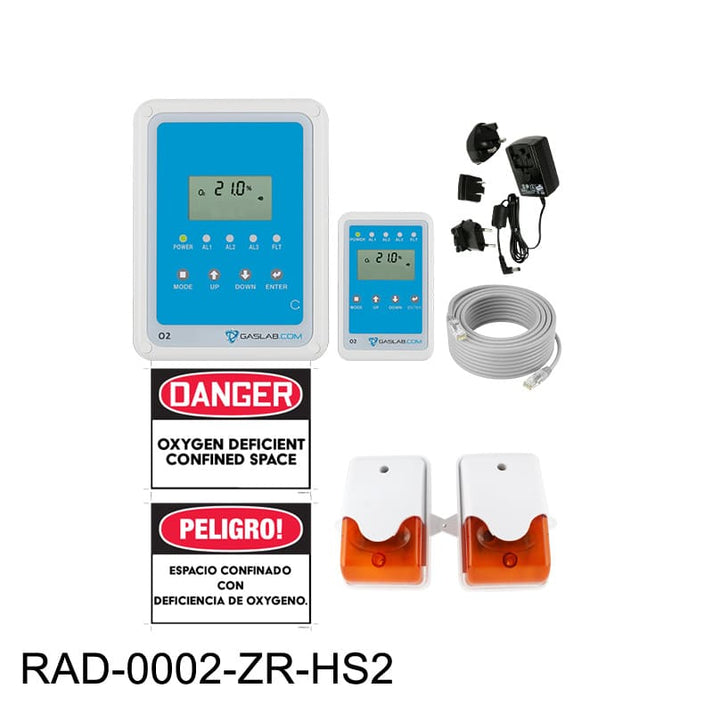 Oxygen Deficiency and Enrichment Safety Alarm with Horn Strobes – CO2 Meter