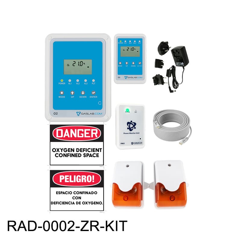 Complete O2 Deficiency Safety Monitoring Kit
