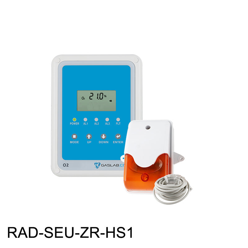 O2 Monitoring Systems Single Sensor O2 Deficiency Monitoring System and Horn Strobe – CO2 Meter